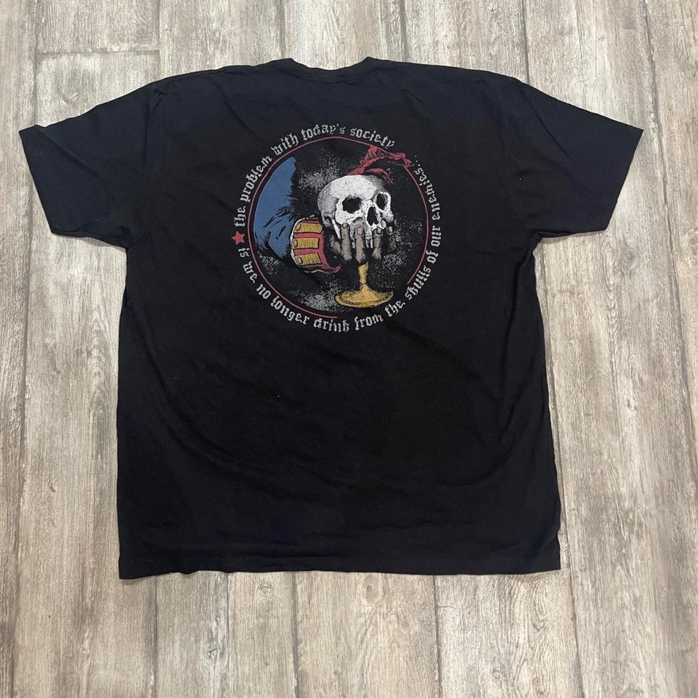 1776 United cyber y2k skull t shirt